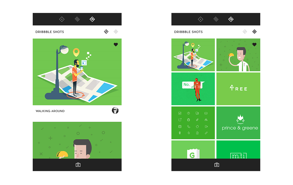 Dribbble color inspiration integration