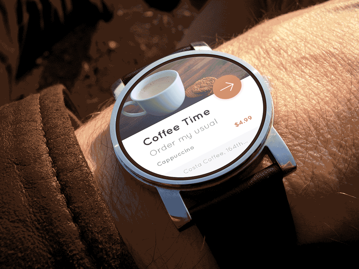 Animation demonstrating smartwatch ordering and navigation